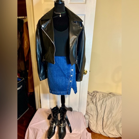 Women’s J. Crew Jeans Denim Asymmetrical Button Wrap Skirt 29 - Picture 5 of 11